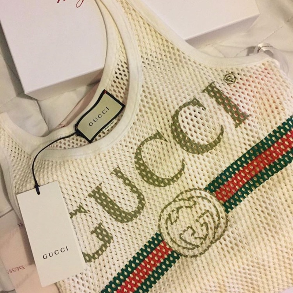 Gucci cotton mesh tank